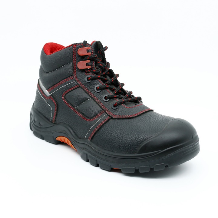 Black Rubber Outsole Steel Toe Lace up Safety Shoes