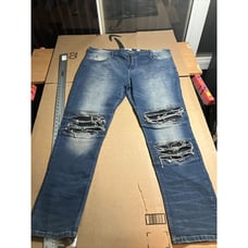 Dash American Designers High Rise Jeans, Distressed Acid Wash Denim Size 48x34