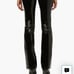 Faux Patent Leather Ankle Flare Pants