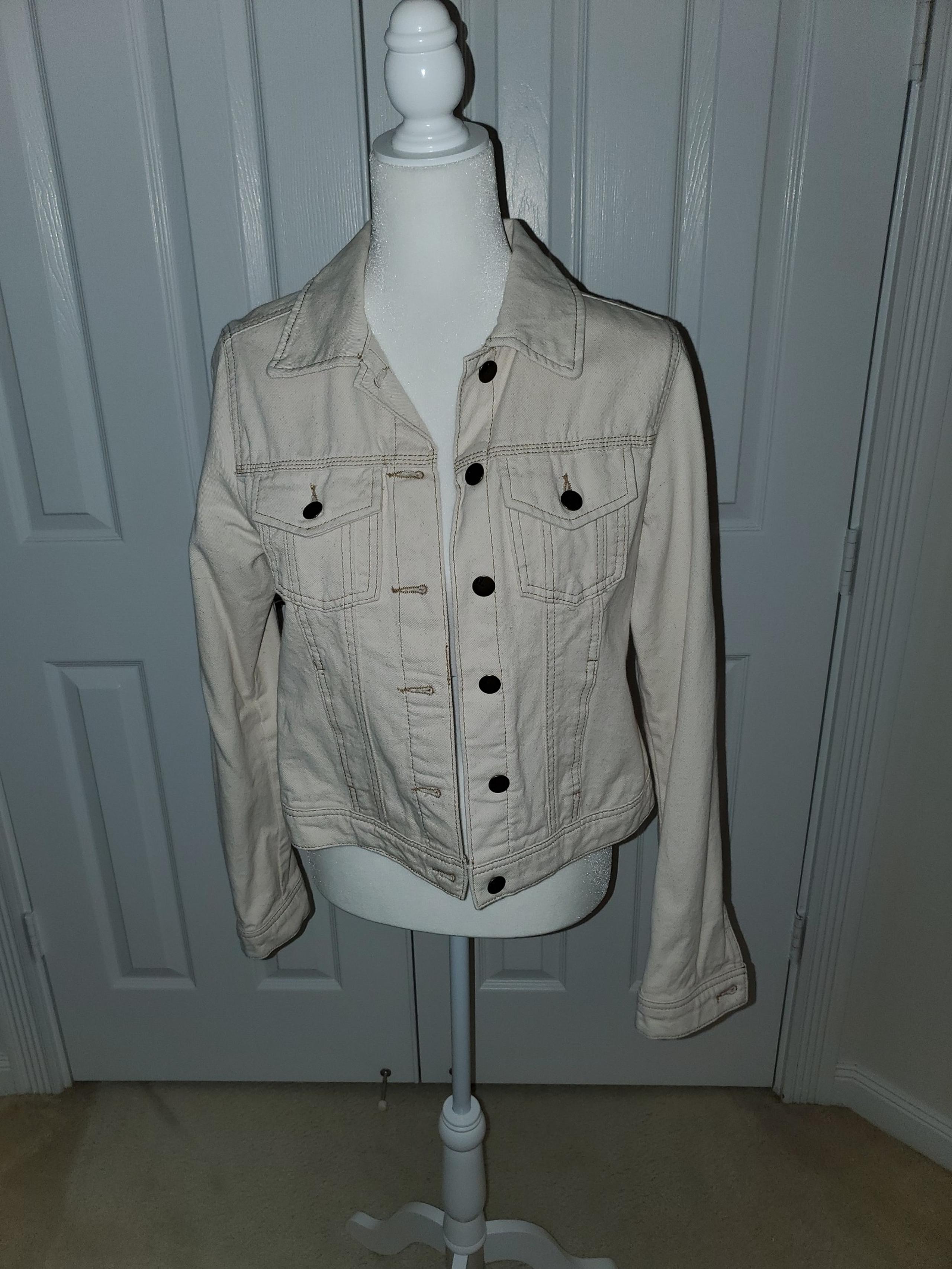 Women's D.Jeans cream Denim Jacket Size Medium