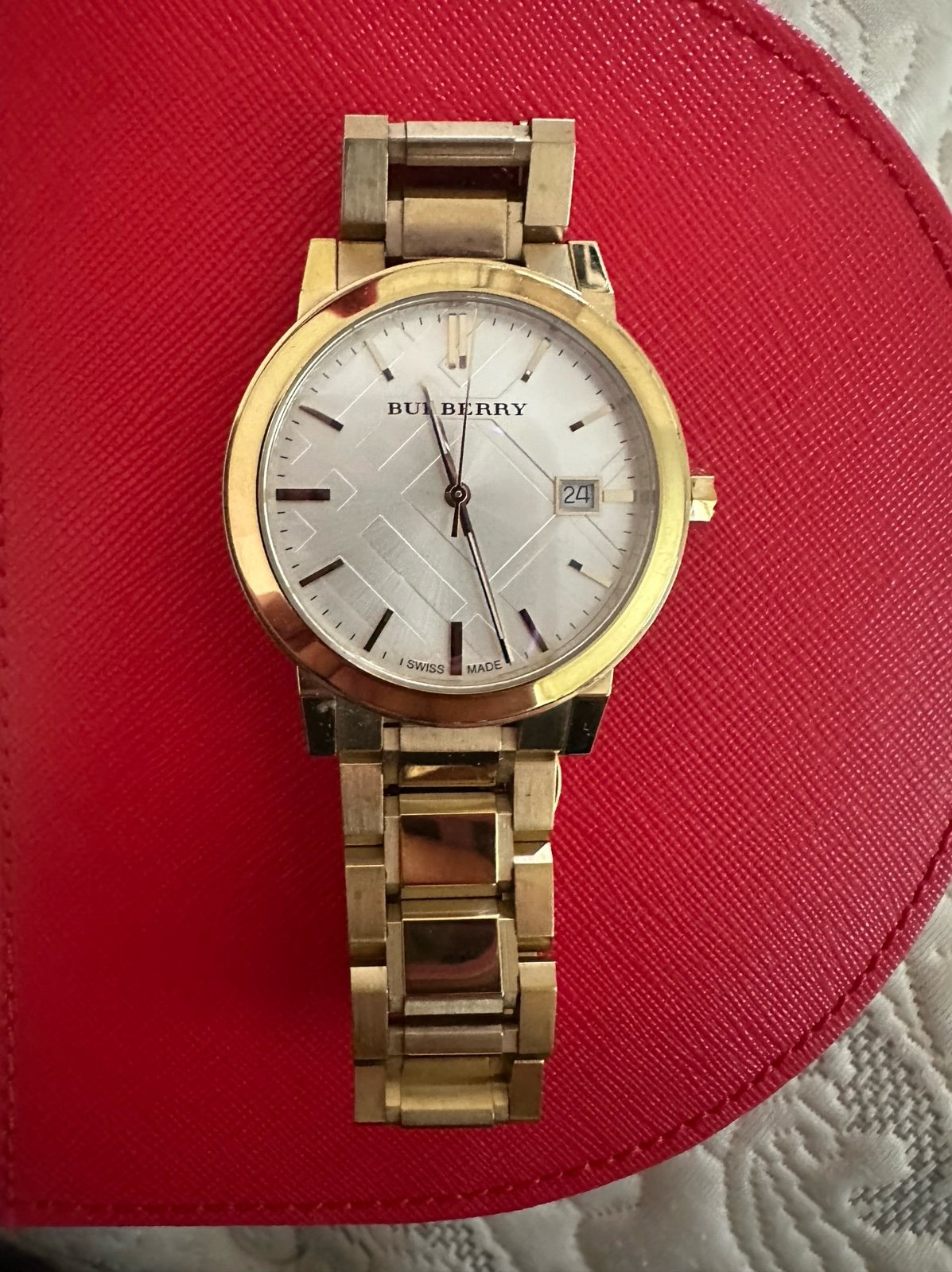 burberry watch womens red