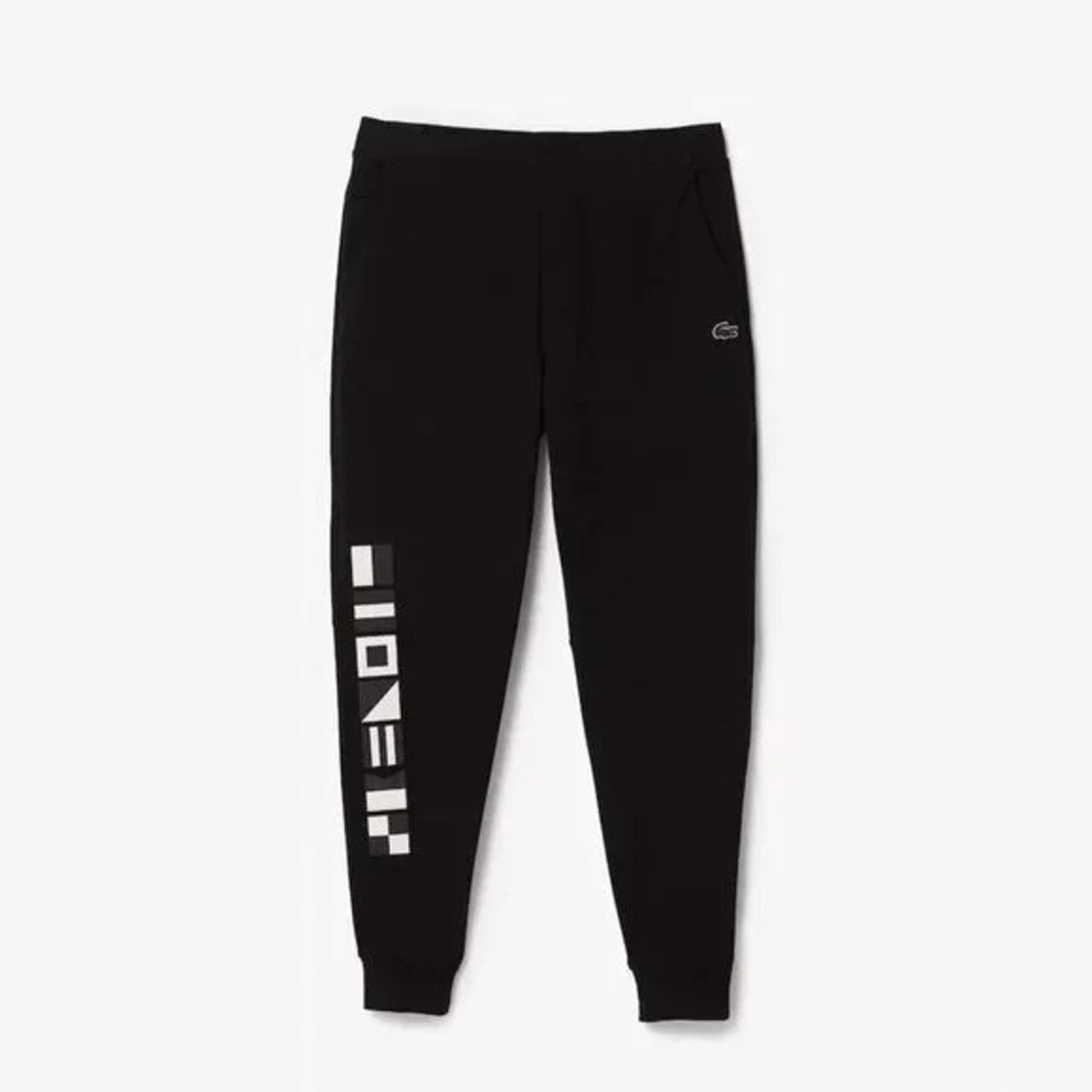New Lacoste MEN'S REFLECTIVE PRINT JOGGERS, Black, XLarge