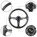 NEW JDM UNIVERSAL 350MM CARBON FIBER Acrylic Deep Dish 6 Holes Steering Wheel