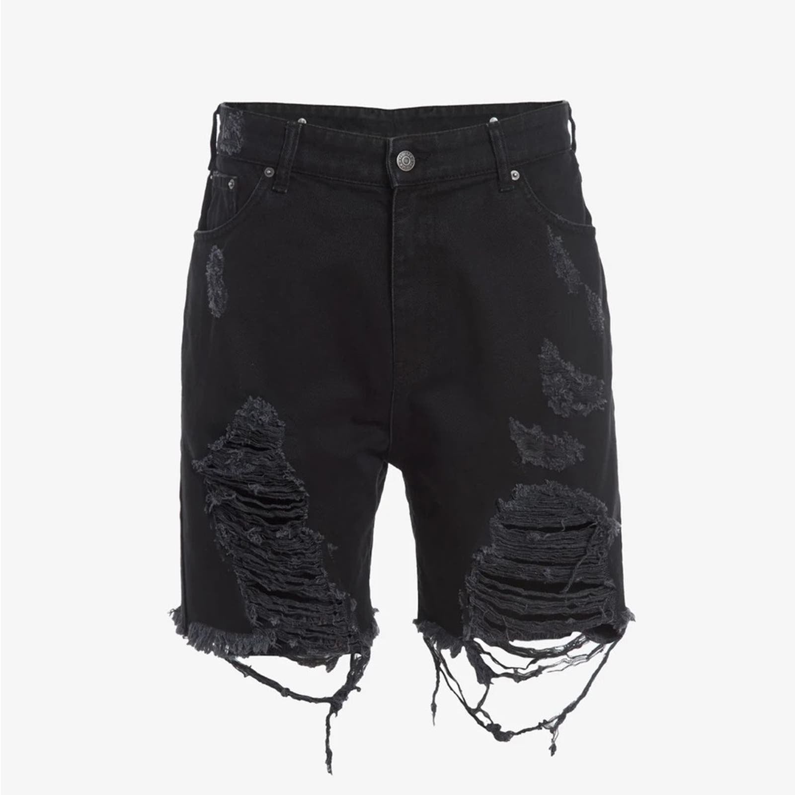 SER.O.YA NEW Jack Midnight Black Distressed Vintage cutoff Denim Shorts sz 29