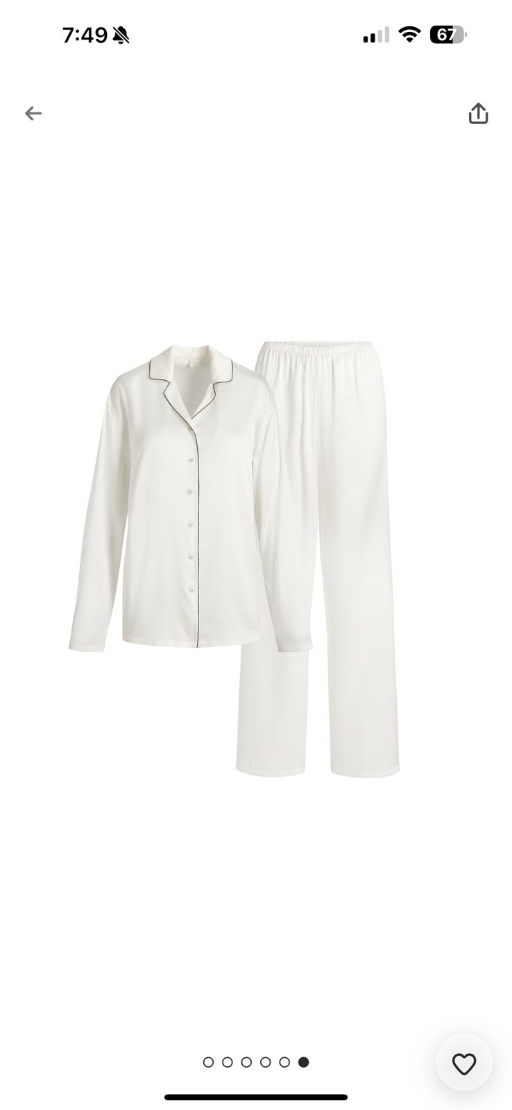 Skims Silk Long Sleep Set Ivory S