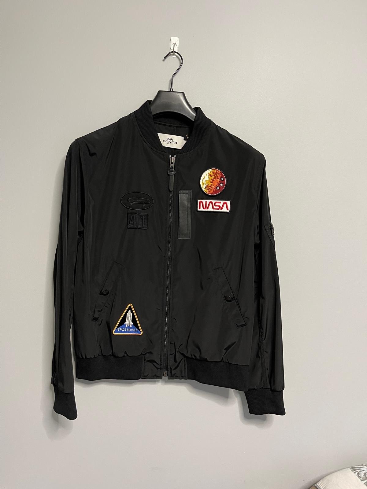 NWT Rare! COACH NASA BLACK Mens Medium LIGHTWEIGHT MA-1 JACKET 28847