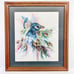 Sheila Dale Watercolor Painting Print Large Peacock Signed Framed 24.75x22.25
