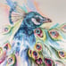 Sheila Dale Watercolor Painting Print Large Peacock Signed Framed 24.75x22.25
