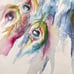Sheila Dale Watercolor Painting Print Large Peacock Signed Framed 24.75x22.25