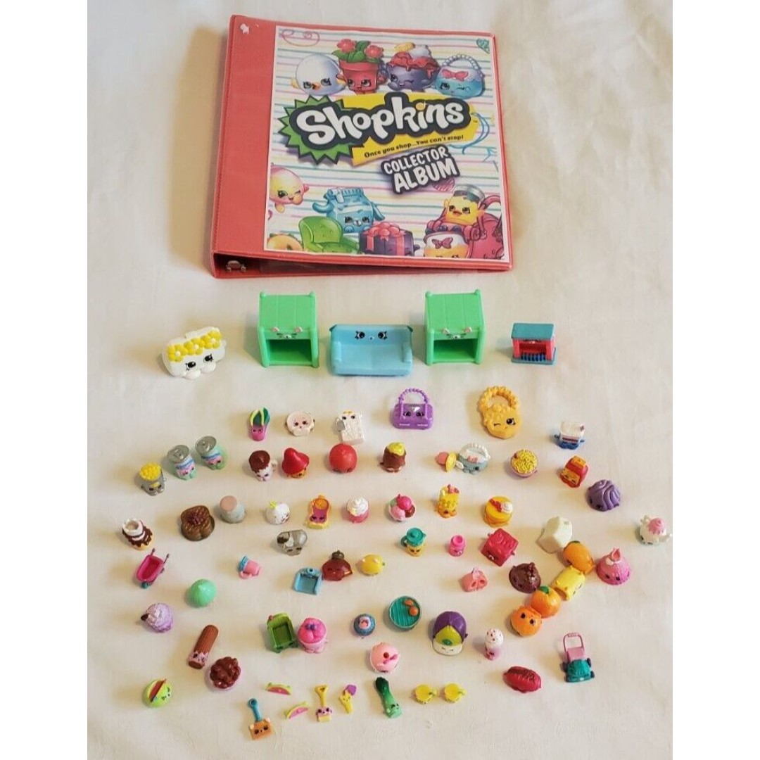 Lot of 125+ Shopkins Moose Figures Toys Trading Cards Binder Purses Accessories