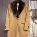 Michael Kors Faux Fur Wool Coat in Dark Camel