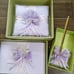 New darice wedding guest book pen ring pillow Lilac purple flower floral