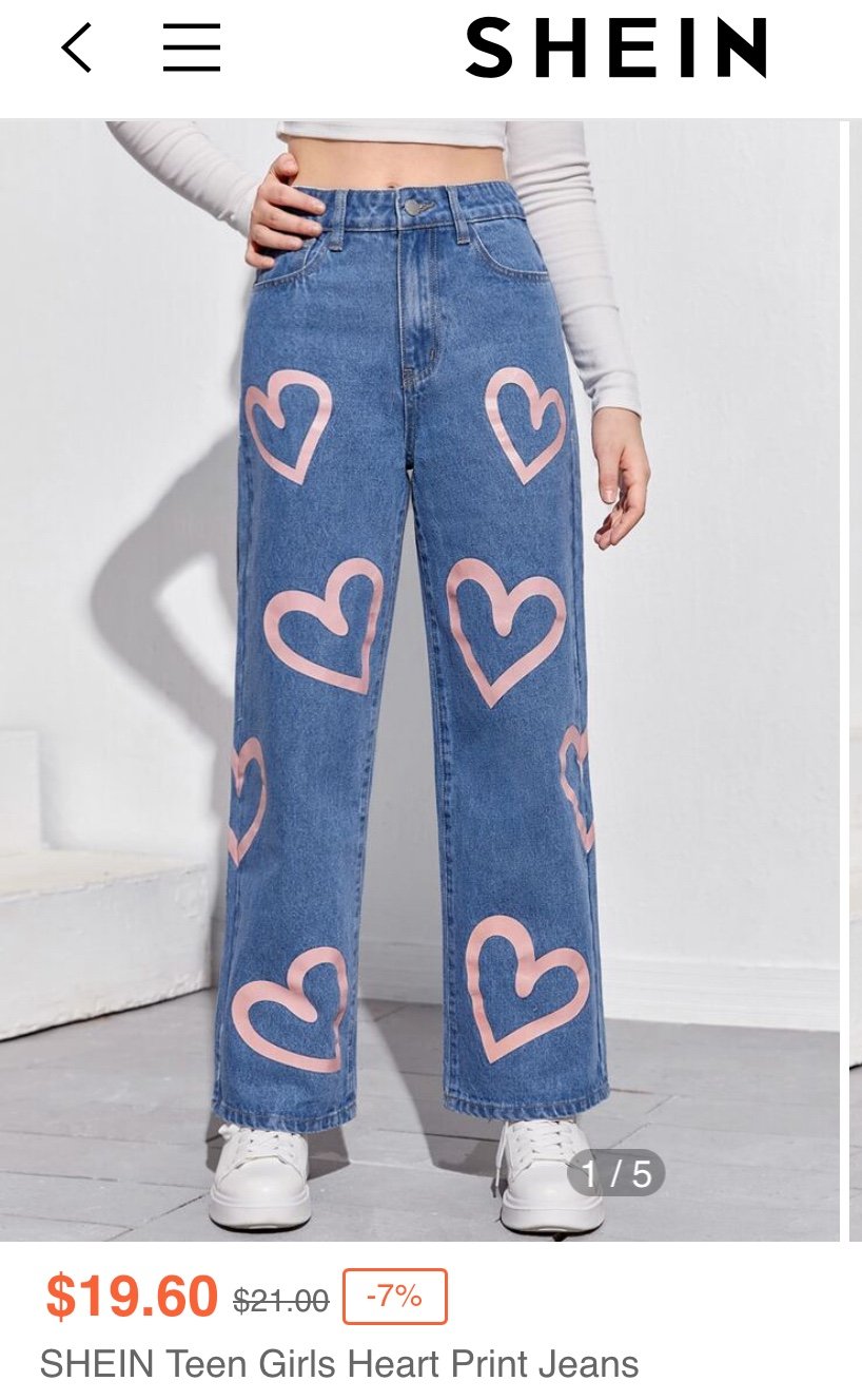 Shein jeans deals for girls