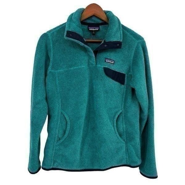 Patagonia Women’s Re-Tool Snap-T Fleece Pullover Jacket Teal Medium