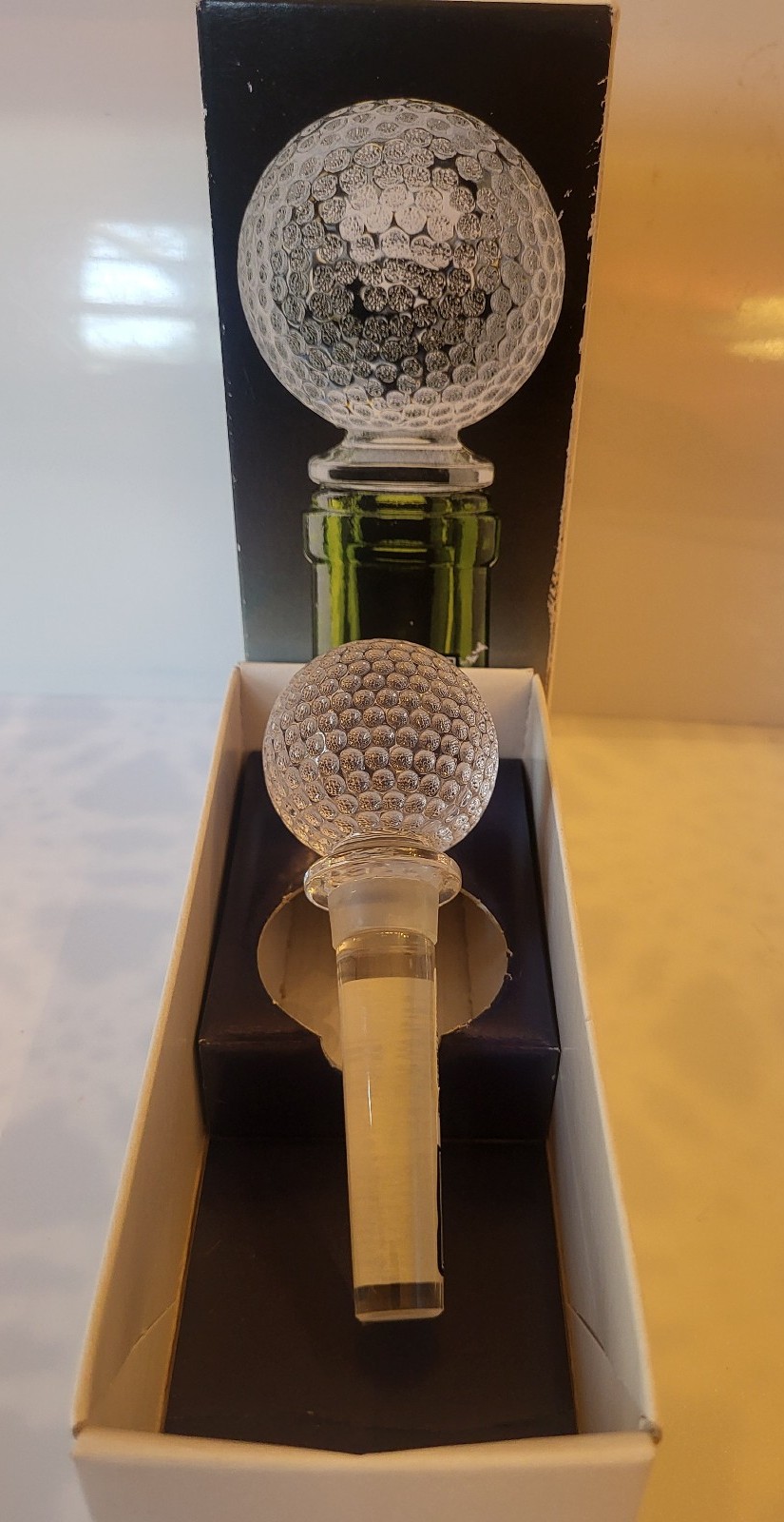 NWT Mikasa Austria Lead Crystal Golf Ball Tee Time Wine Bottle Stopper ret.85