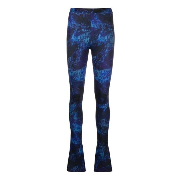 Off-White all-over logo-print flared trousers NWT Size Medium