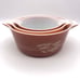 Vintage Pyrex Bowls Set of 3- Wheat Leaf Pattern 475 B, 474 B, 473 B