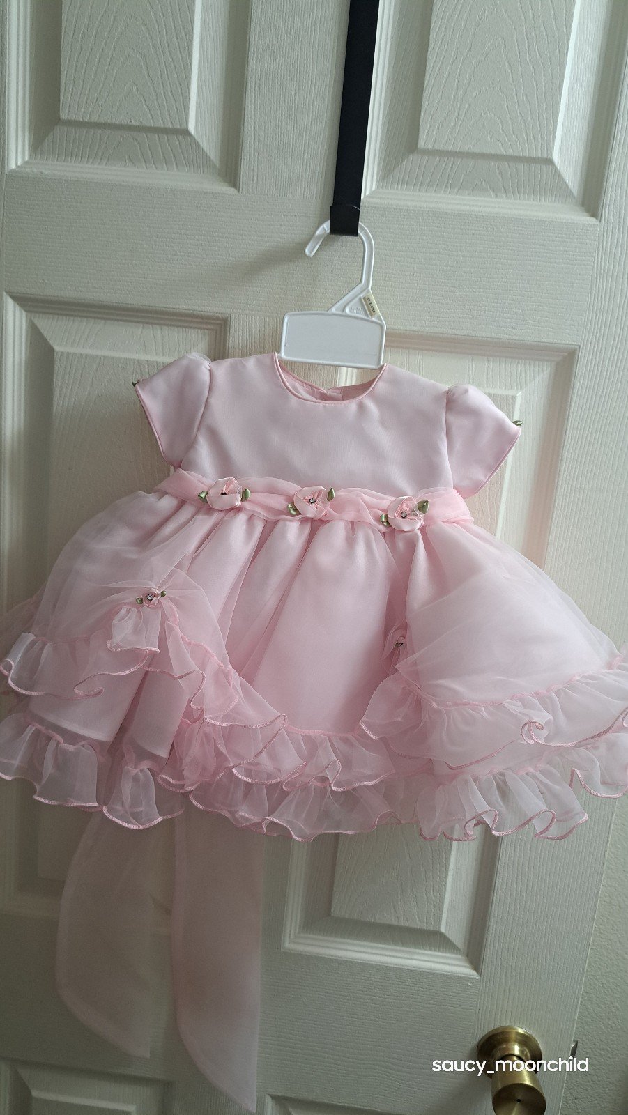 Lida • Pink Ruffled Rhinestone Flower Girl Special Occasion Dress 9M USA Made