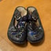 Algeria Leather Classic Slip On Clogs Multicolor Floral Sparkle Print Size 39