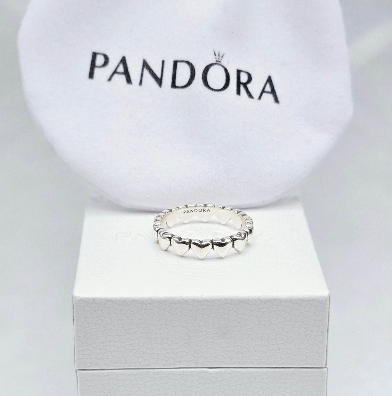 Pandora // Sterling Silver // Row of Hearts // Ring // Be Love // Pandora Ring