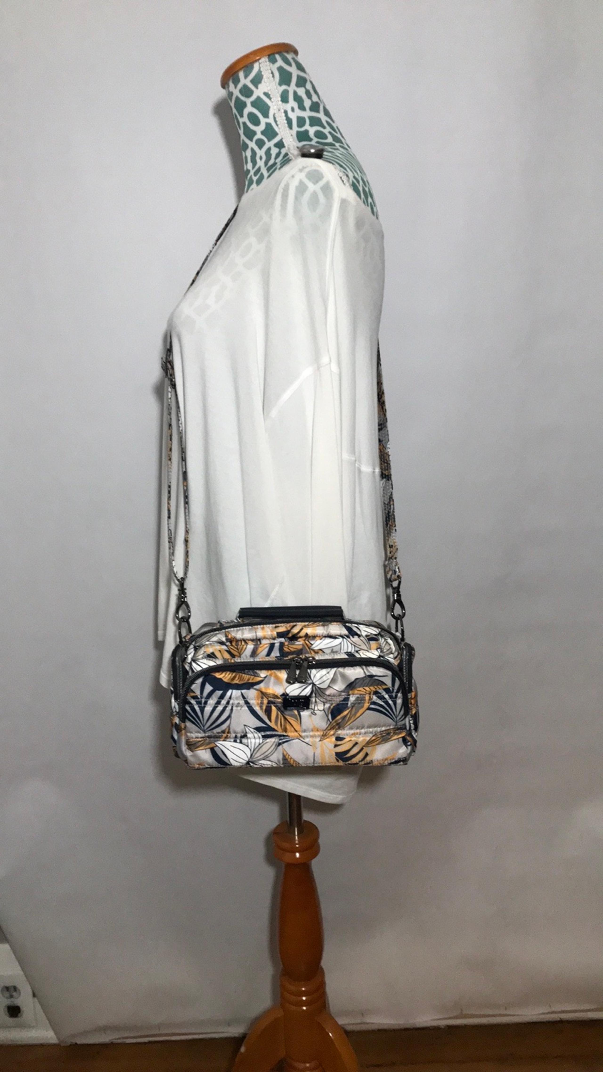 LUG Lily Grey Tropical HawaiianTheme Trolley Crossbody Bag Purse Bag