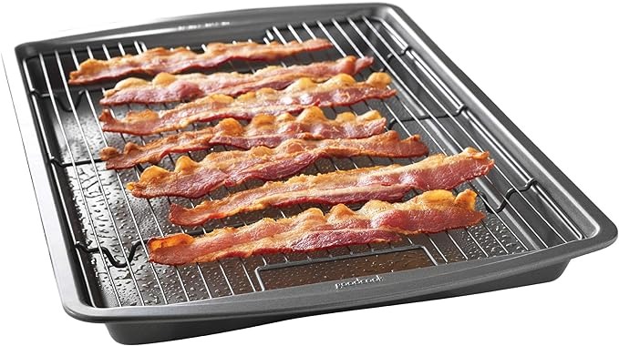 15 x 10.5 Premium Nonstick Steel Crispy Bacon Multipurpose Baking Pan Set