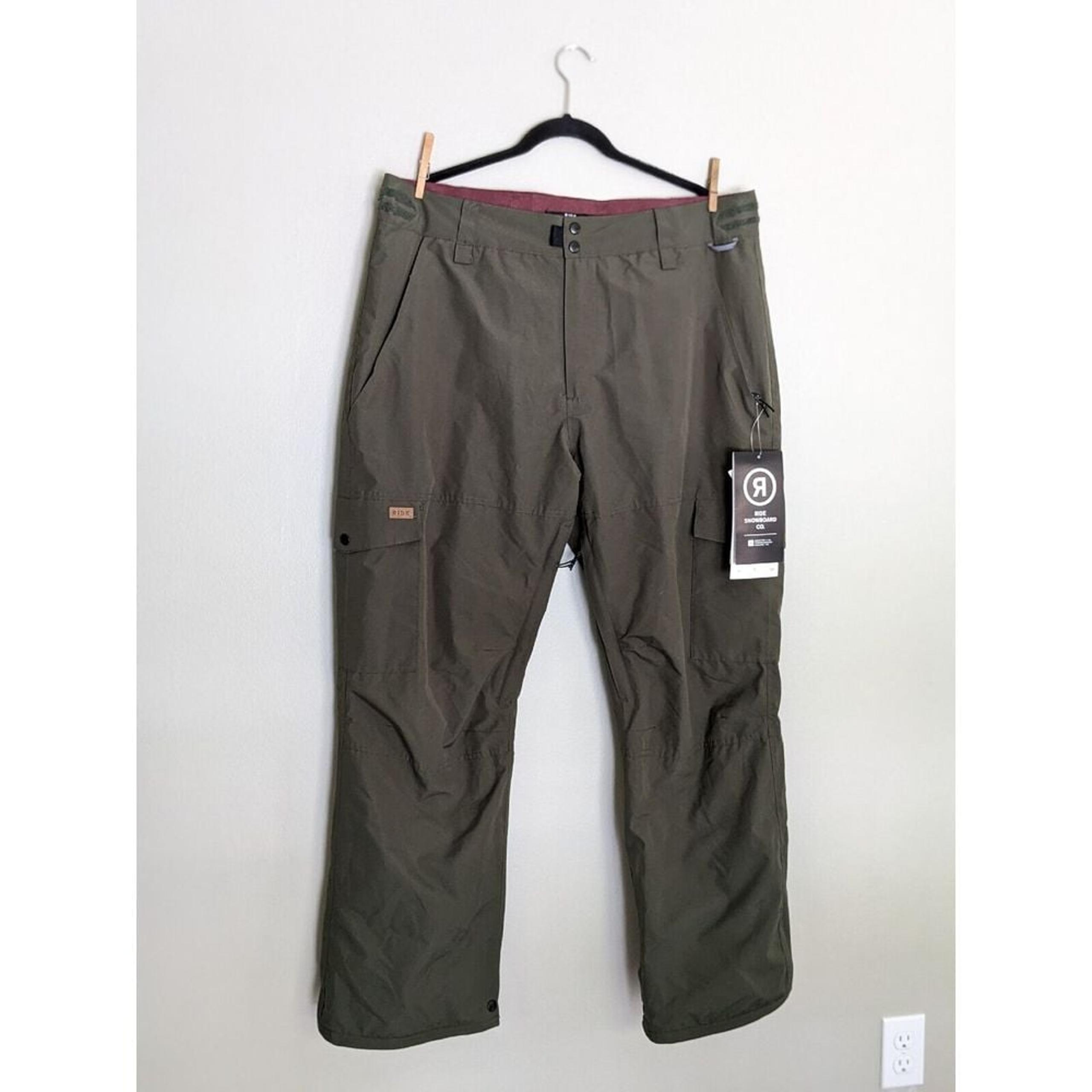 RIDE Snowboard Men's Winter Insulated Phinney Pant XL Classic Fit Olive