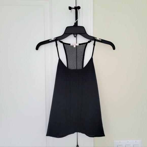 Fishnet Trim Racerback Crop Tank Sz 10 Chiffon Gift Rock Sexy Spring Summer Twee