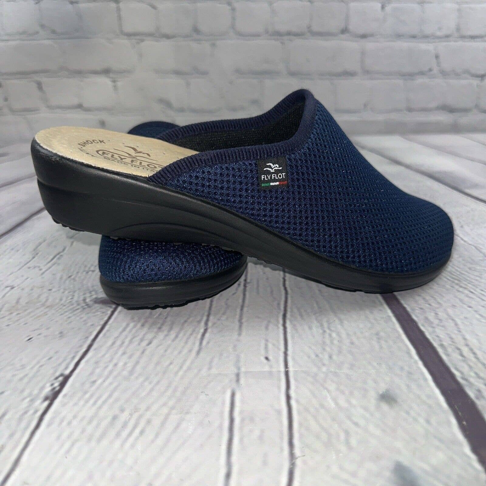 Italian Fly Flot Mesh Clogs Leather Slip On Shoes EU 41 US W9.5 M8.5 NWOB