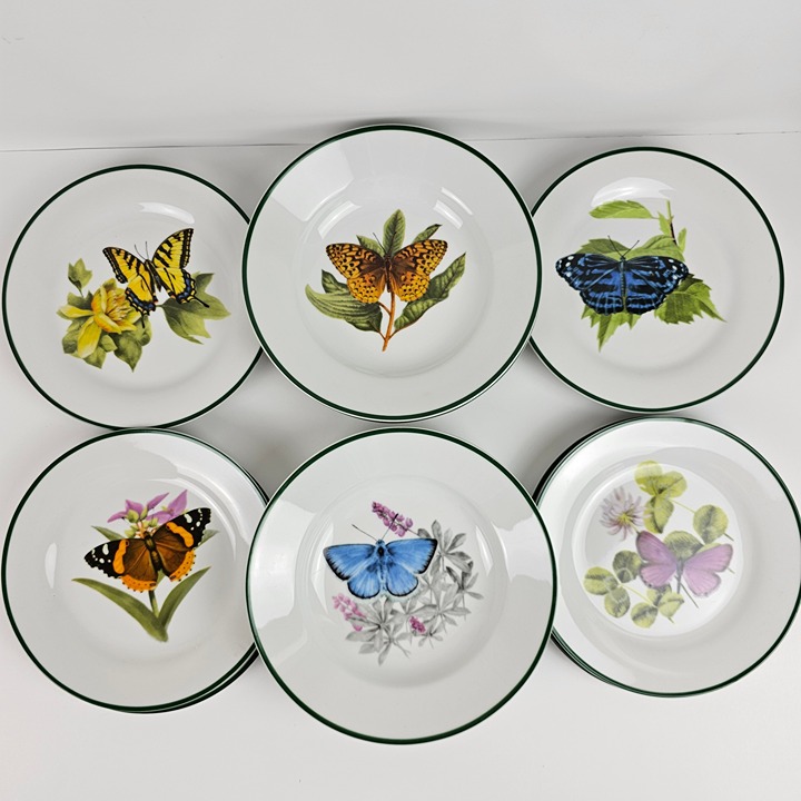 National Wildlife Federation BUTTERFLY 8 Salad Plates & 4 Soup Bowls