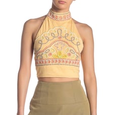FREE PEOPLE Goa Embroidered Crop Top