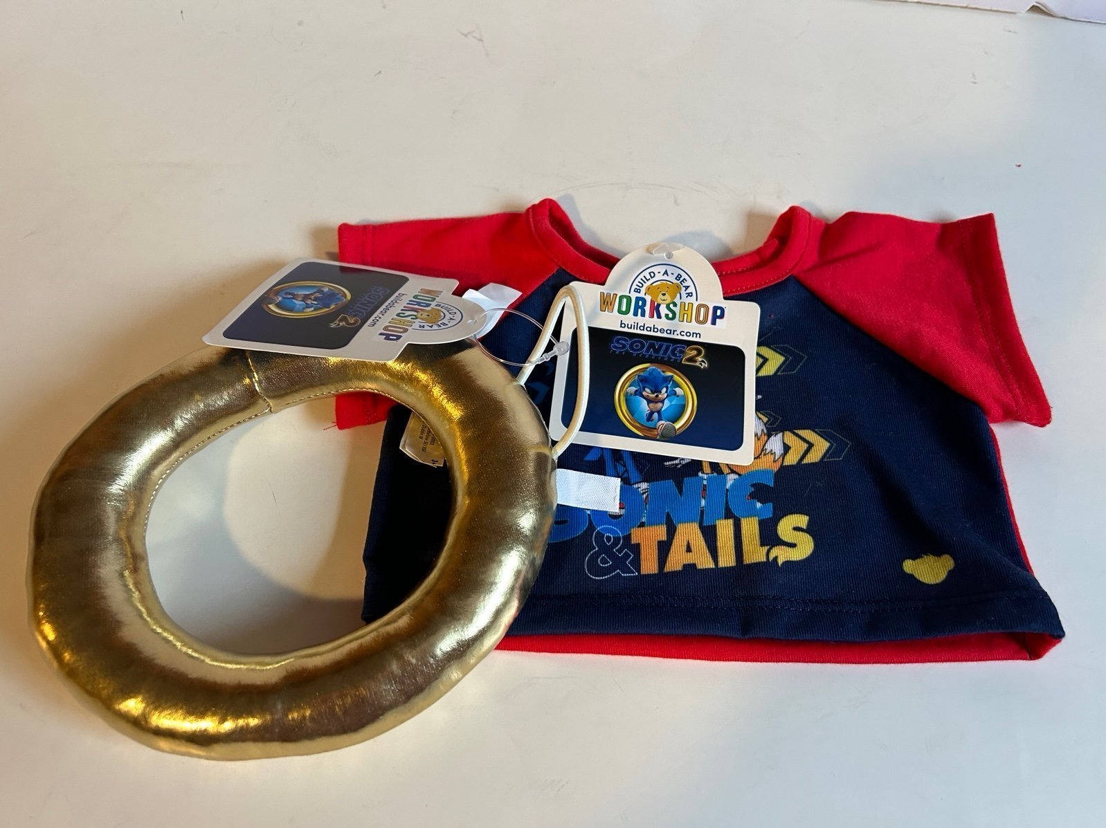 NWT build a bear Sonic Ring& T-Shirt