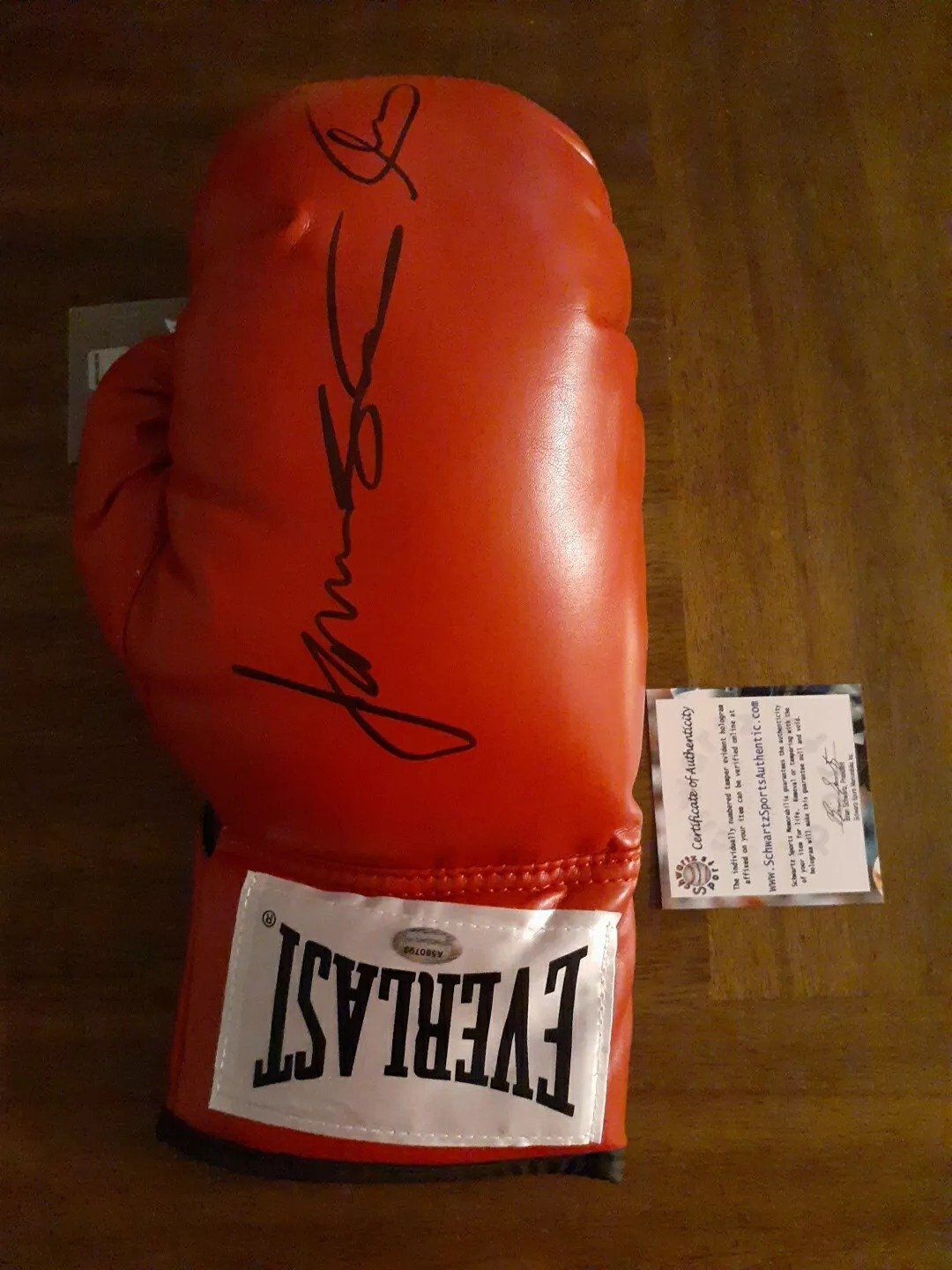 James Toney “Lights Out” Signed Everlast Boxing Glove Schwartz COA