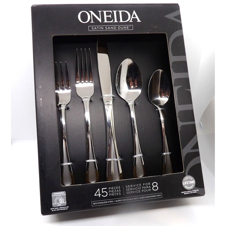 Oneida Satin Sand Dune 45 pc. Service for Eight plus Serve Ware New