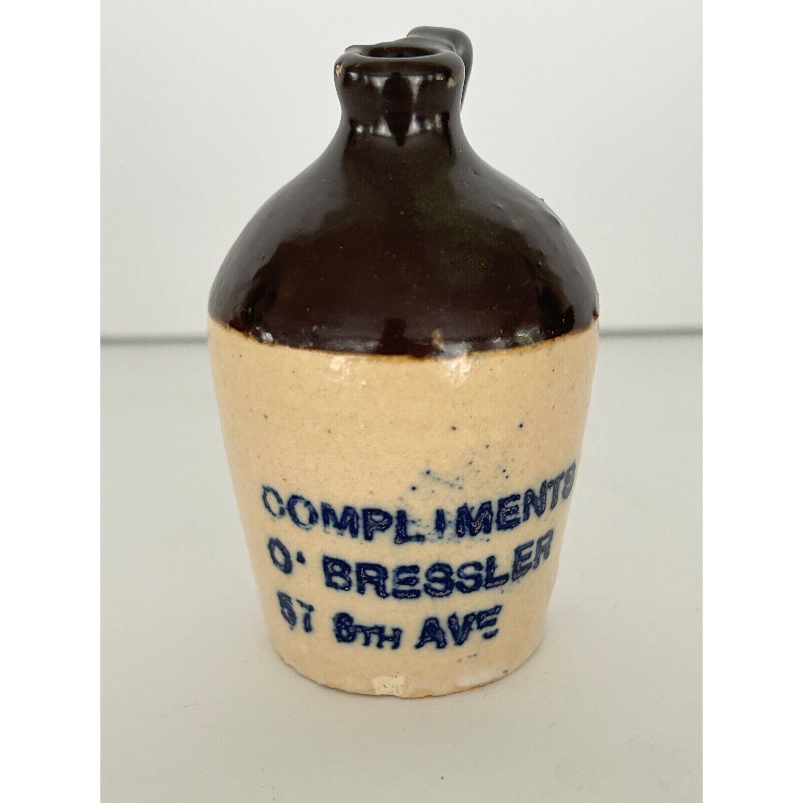 Antique Miniature O Bressler 57 8th Ave. Little Brown Jug