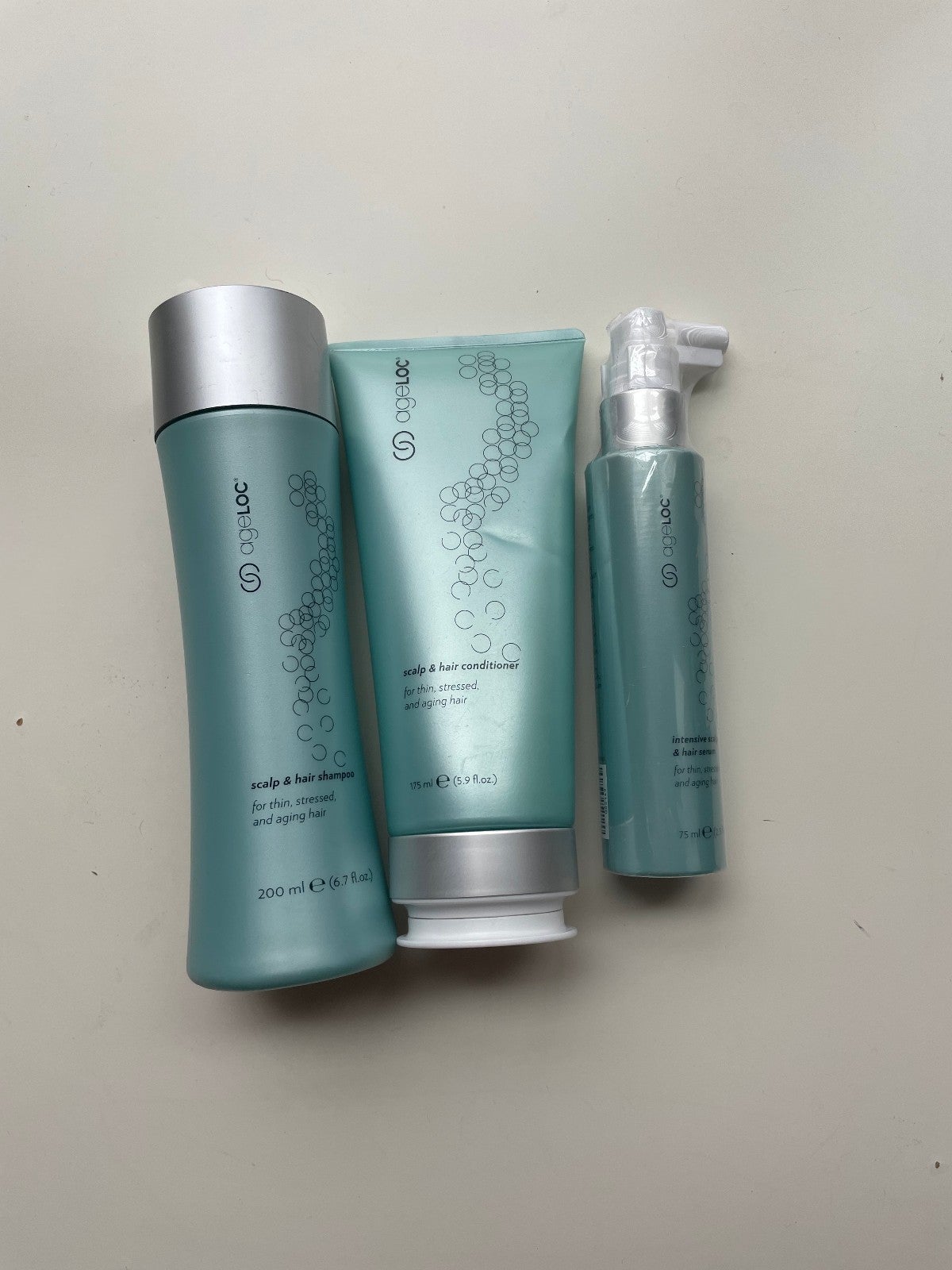 Nuskin ageLOC Scalp and Treament; shampoo, conditioner, and serum