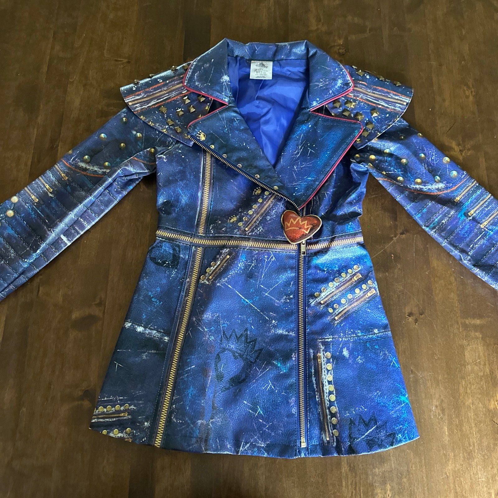 Disney Store Descendants 2 Evie Long Faux Leather Jacket Costume Size 5/6