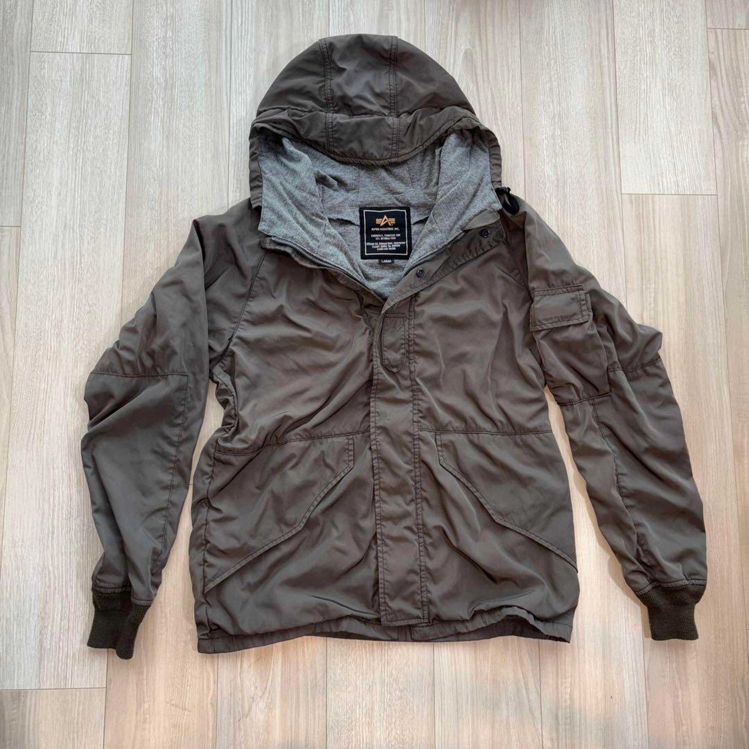 ALPHA INDUSTRIES Hooded Nylon Jacket L Parka