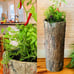 Farmhouse Herb & Pepper Stand. Unique Standing Log Garden for Kitchen & Balcony.