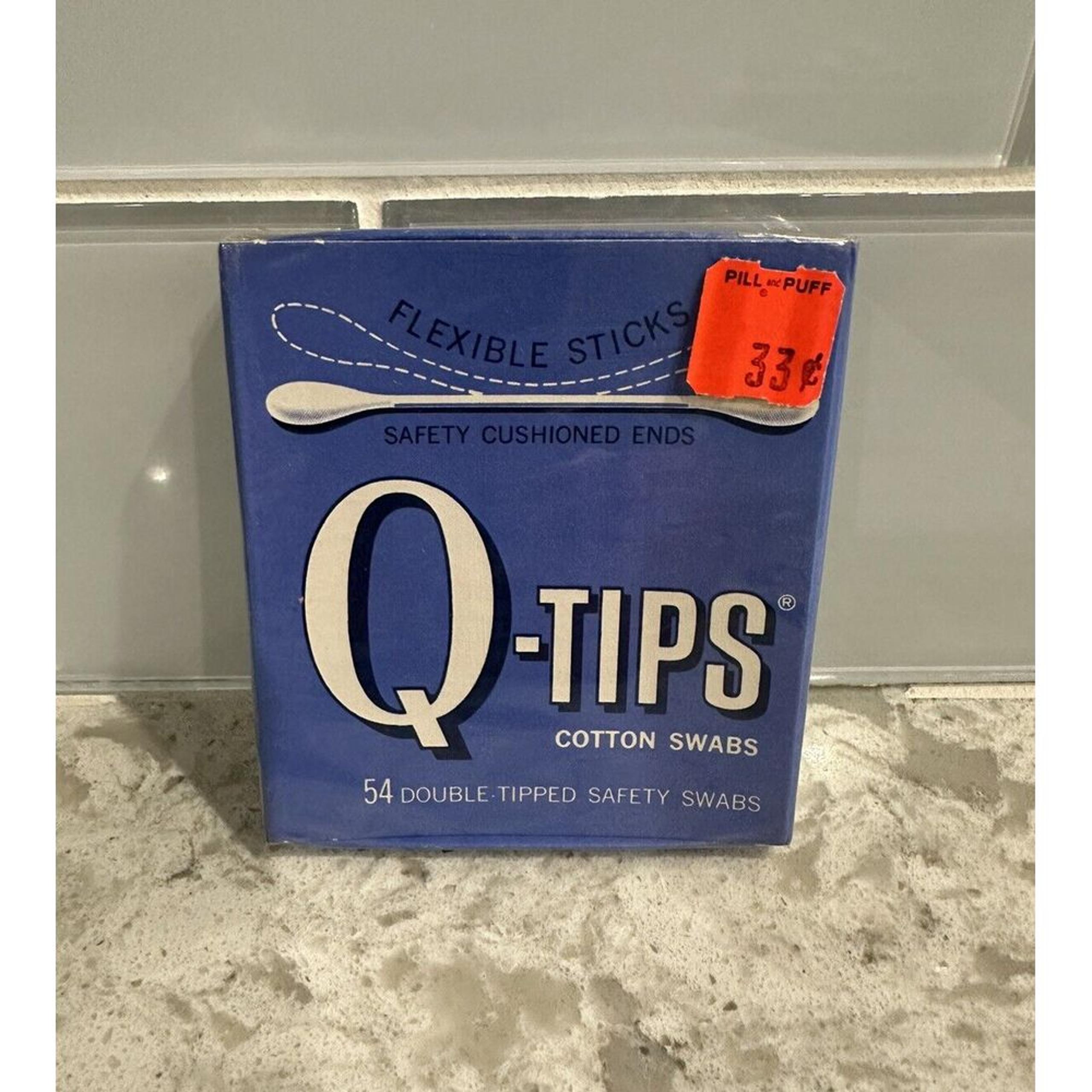 Q-TIPS Brand Cotton Swabs Sealed NOS 1960'S Movie Prop Pill & Puff Milwaukee