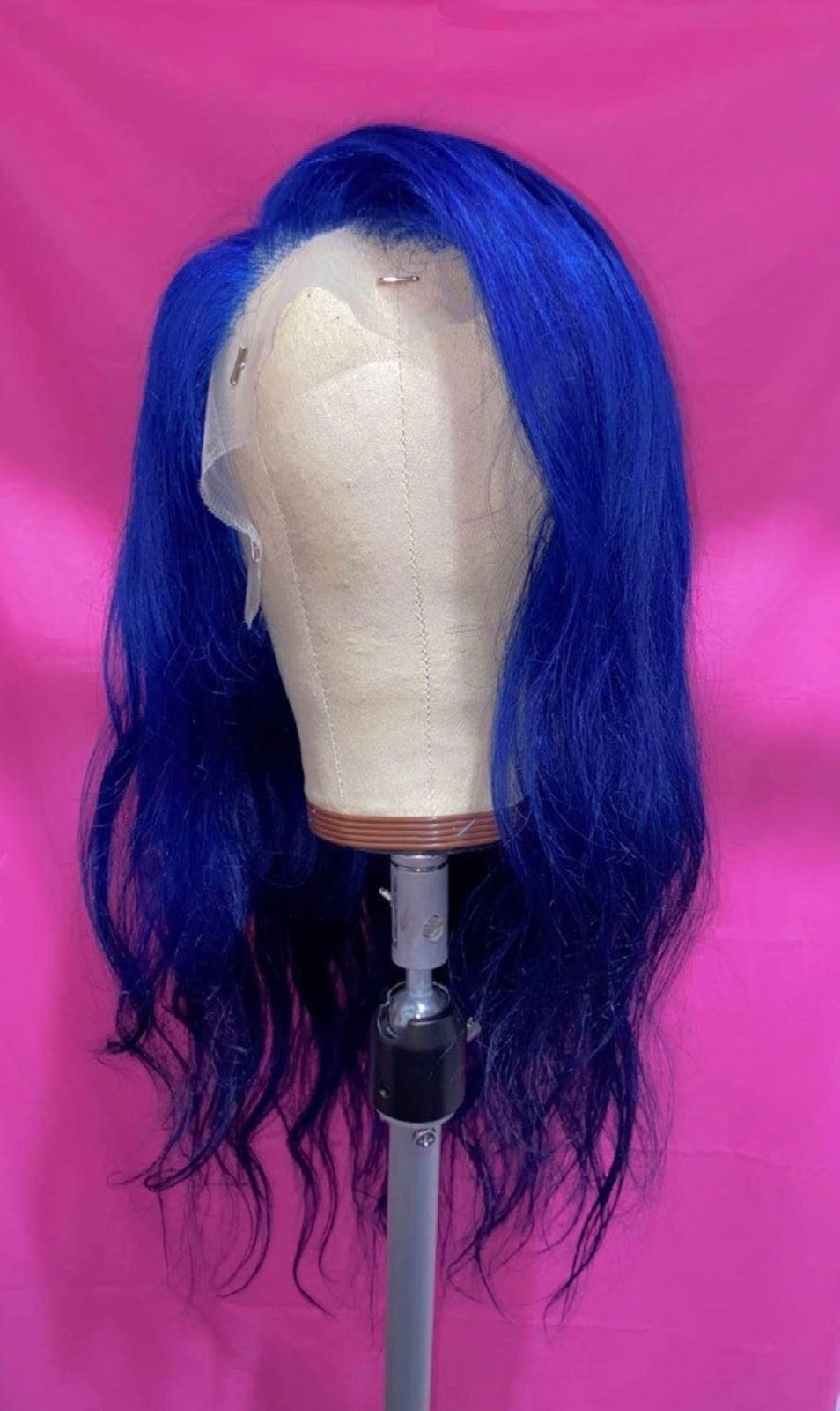 Blue lace front wig