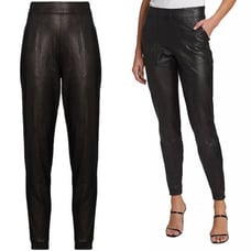 SPANX women’s Faux Leather jogger Black pull on style W/front pockets Sz-L G18