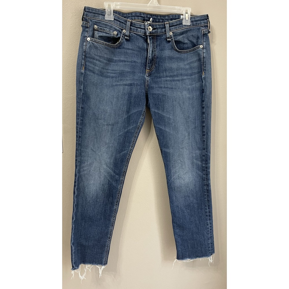 Rag & Bone Dre Low-Rise Slim Boyfriend Jeans Mariposa 29 Women Raw Hem