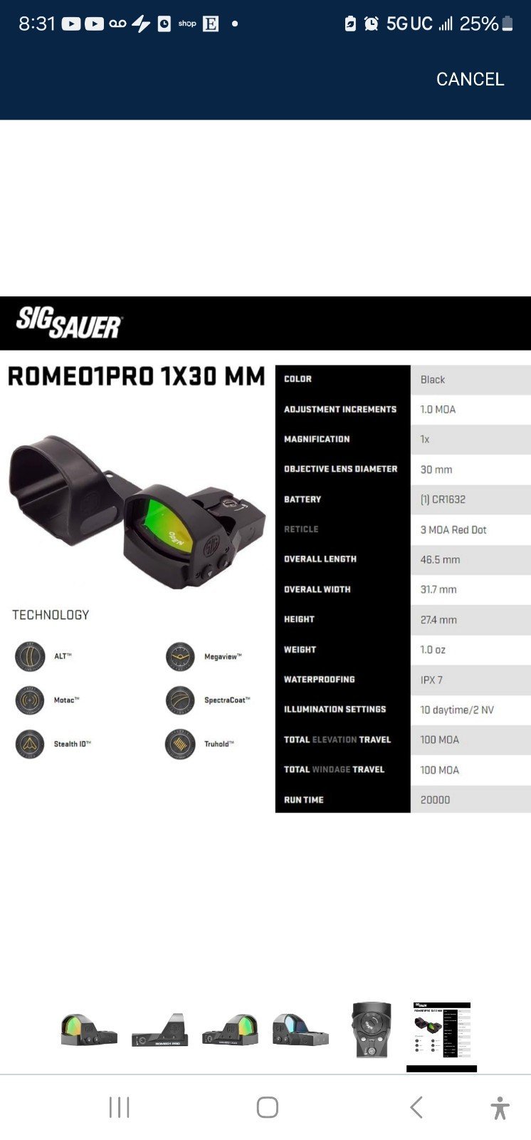 Romeo pro sig