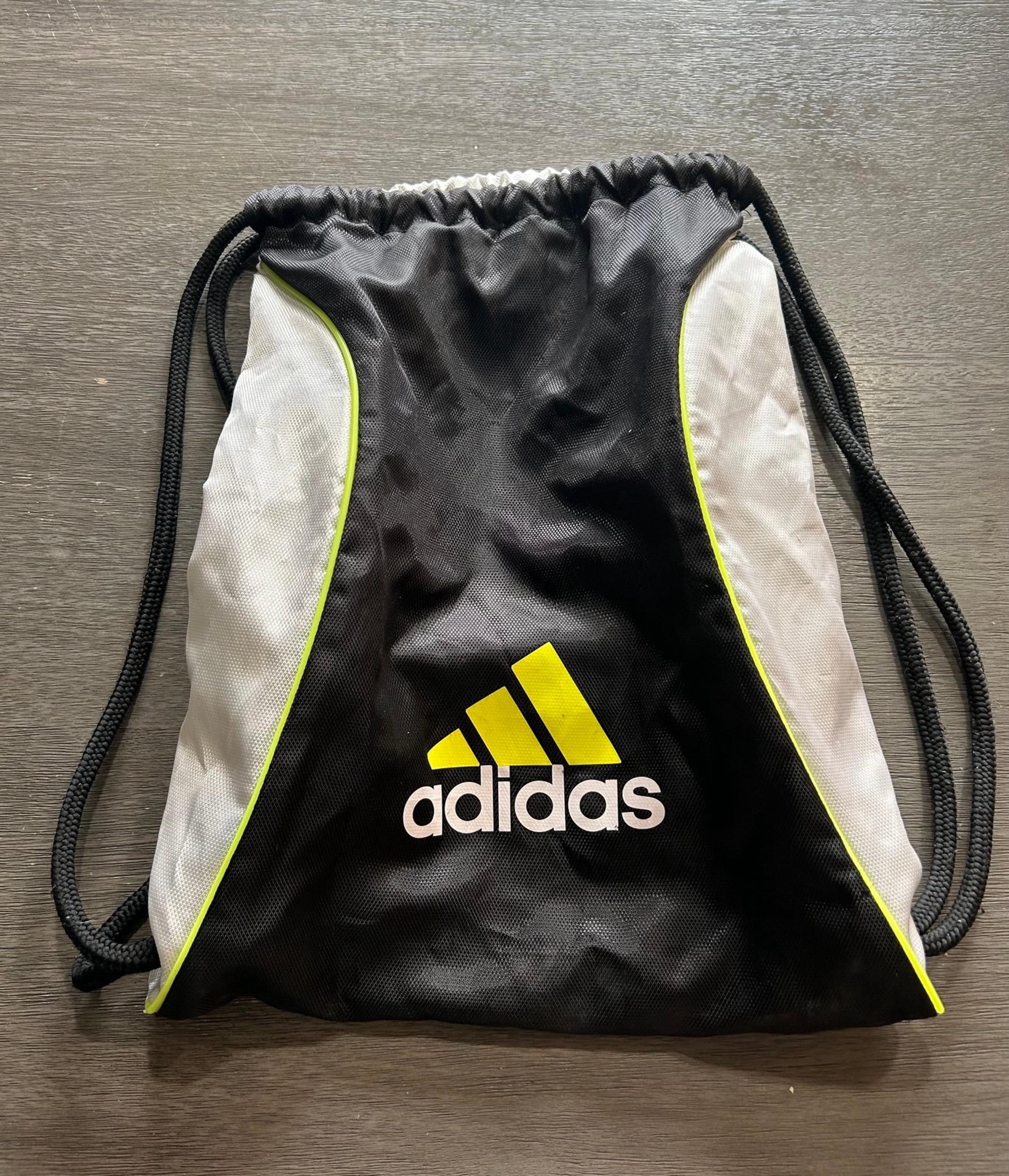 Adidas neon yellow drawstring bag