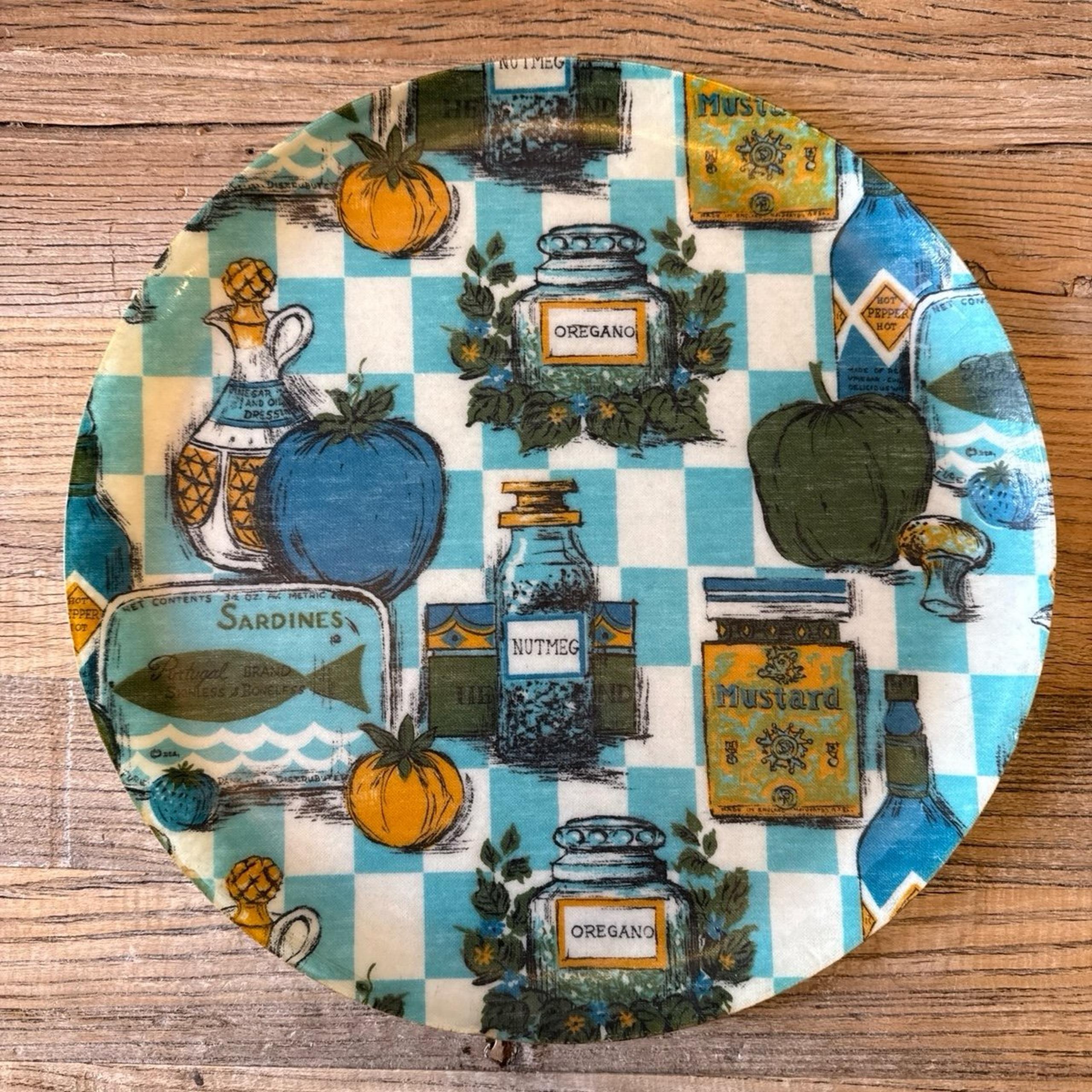 Vintage Turquoise and White Fiberglass Tray Platter