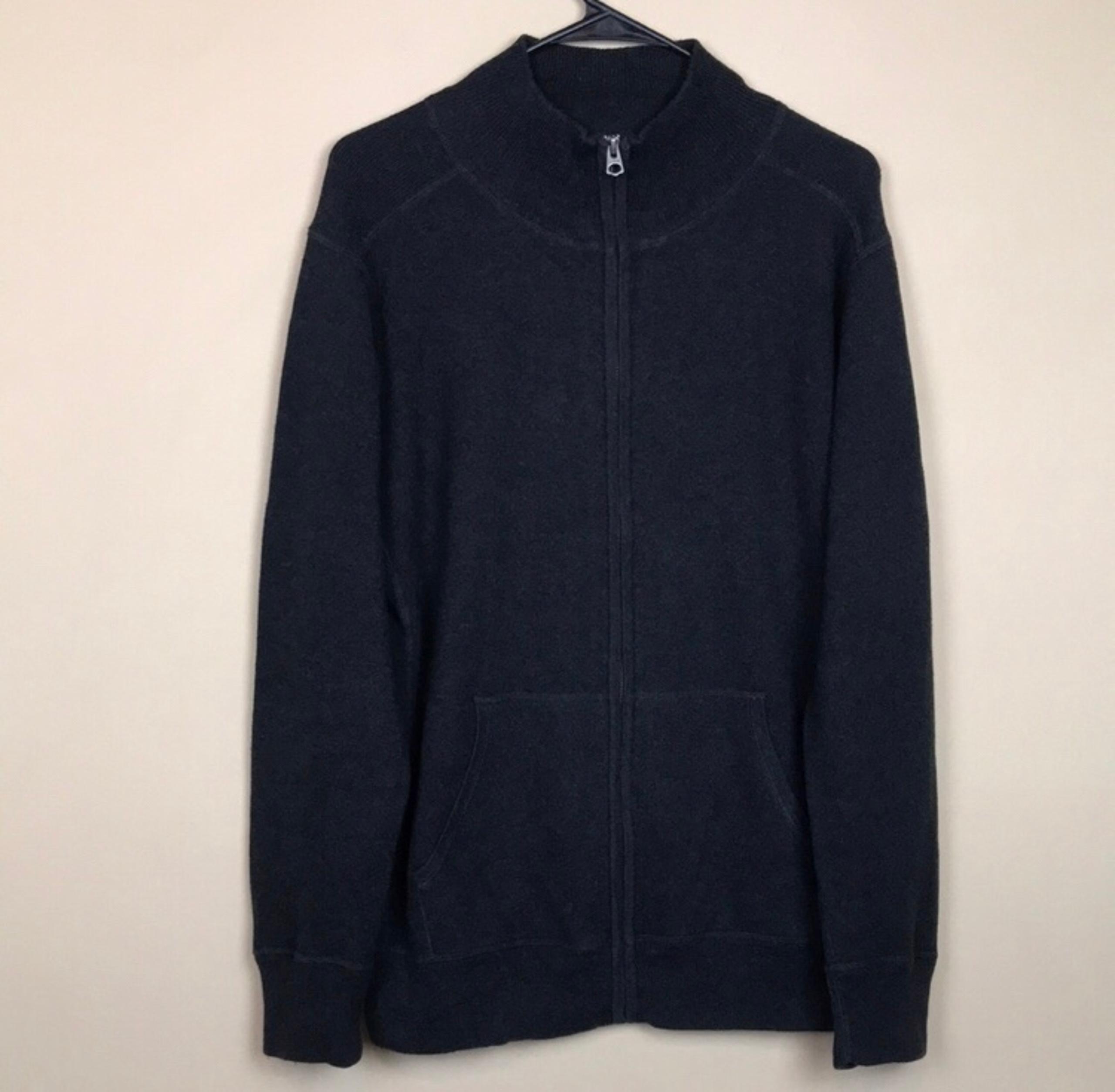 J. Crew Men’s Cashmere Blend Knit Charcoal Gray Zip-Up Sweater