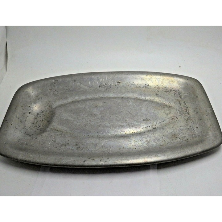 Metal Meat Tray Serving Carving Platter Vintage Rustic Farmhouse Steampunk