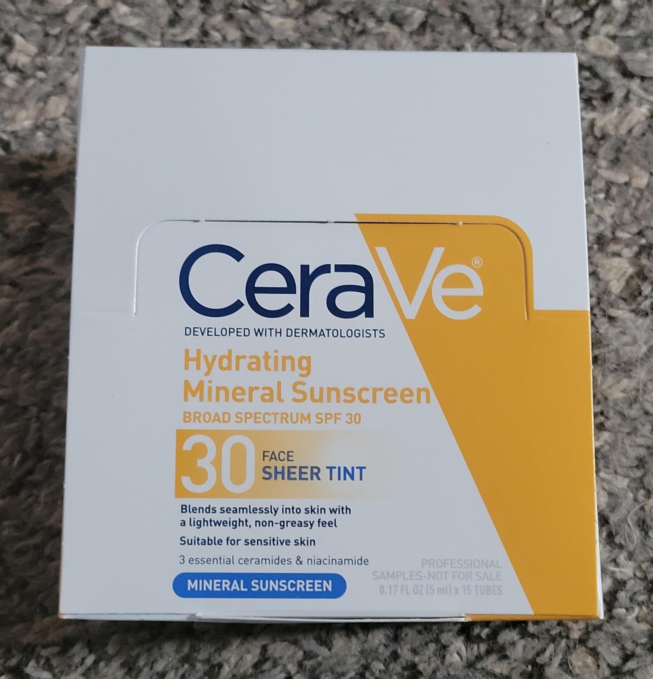 CeraVe Hydrating Mineral Sunscreen SPF 30 Sheer Tint Box of 15