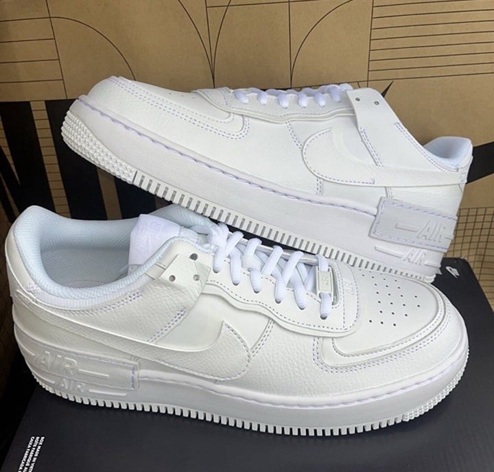 NEW Nike Air Force 1 Low Shadow Triple White CI0919-100 Wmns 11.5/ Men’s 10